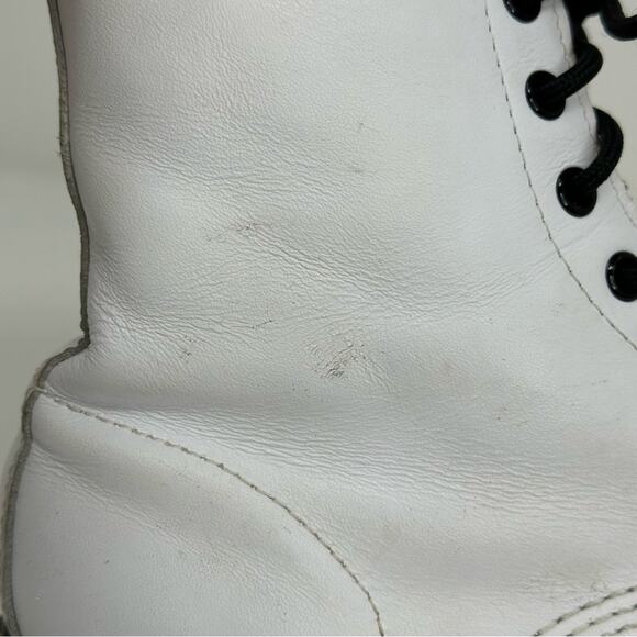 Dr. Martens 1460 Flat White Combat Boots - WHITE & BLACK - Picture 4 of 12
